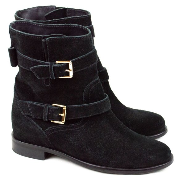Kate Spade Sabina Black Suede Buckle & Bow Boots - Picture 6 of 14